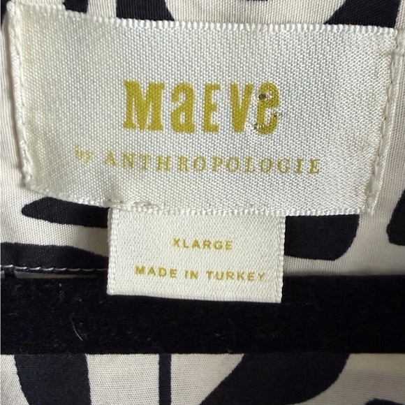 Anthropologie Maeve The Bettina Tiered Shirt Dress In Black Motif Size XL - Picture 3 of 11